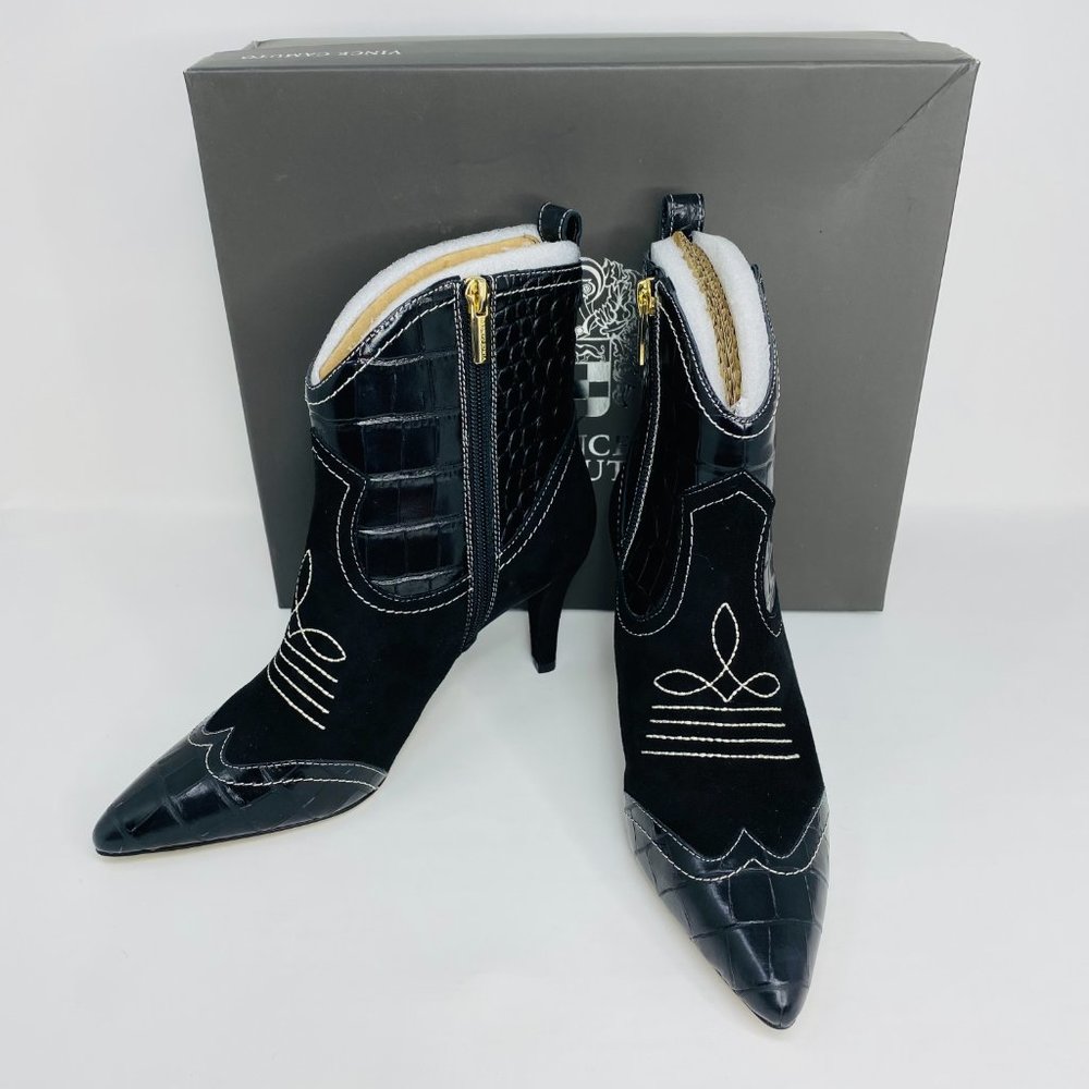Vince Camuto Leather Saiovell Dress Bootie - Picture 2 of 9